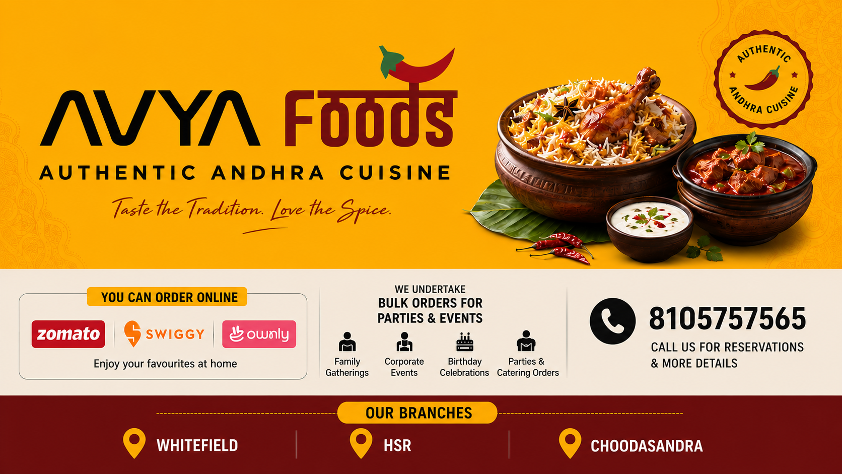 Avya Foods - Authentic Andhra Cuisine in Bangalore